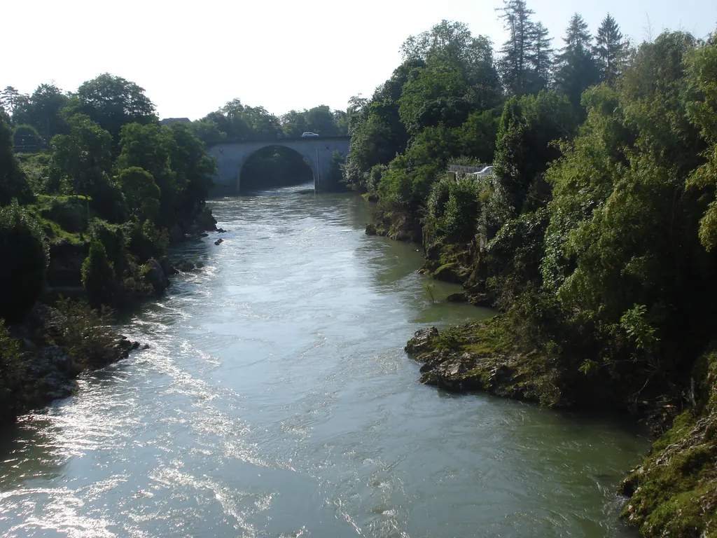 Le gave de Pau à Orthez, entre deux rives boisées